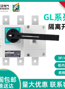 天正负荷隔离开关GL-250/400/160/125/100/63/200A柜内三相闸刀3P