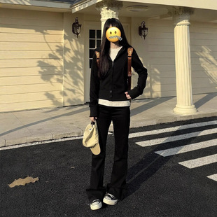 【年末清仓】cra美式高街vibe黑色微喇牛仔裤男款秋季cleanfit直