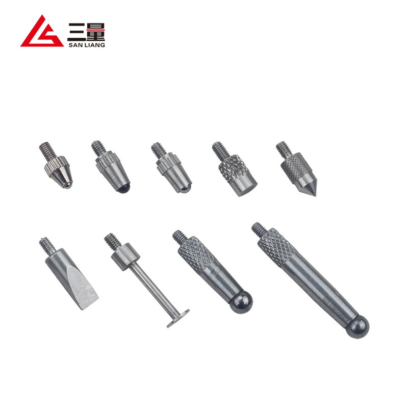 三量百分表测针千分表测头配件红宝石测头钨钢表针圆异形螺纹m2.5