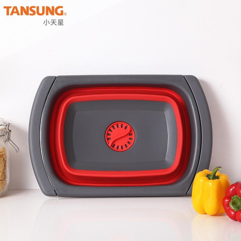 可折叠水盆大孔沥水篮水槽滤水篮洗菜盆家用洗菜篮户外镂空水果篮