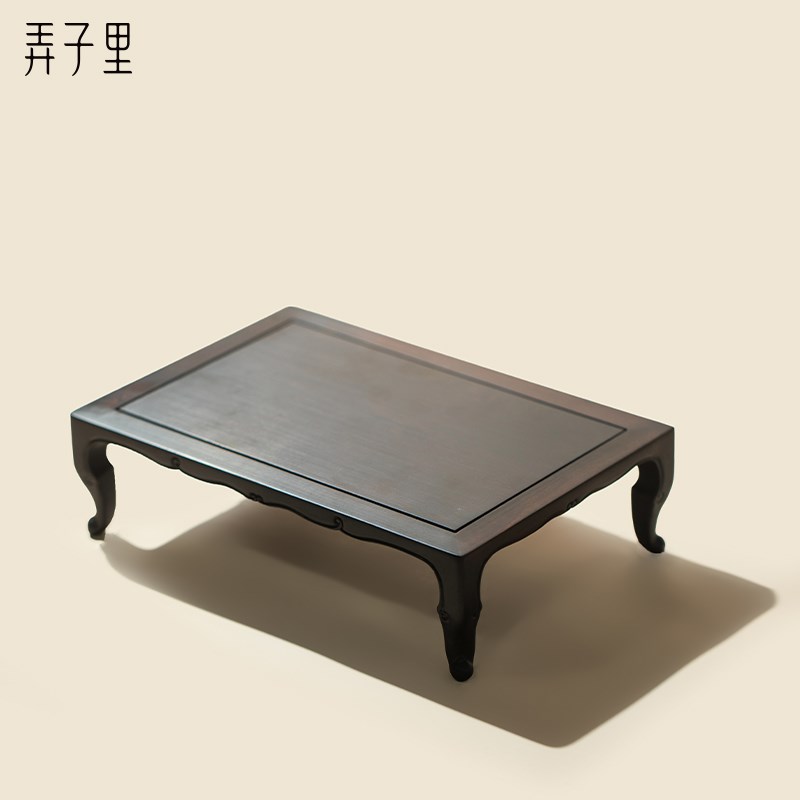 弄子里.紫光檀复古长方型四腿案头小几25*17*7cm茶台陈设文玩器物图片
