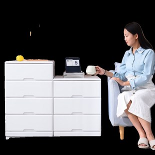 40cm深抽屉式夹缝收纳t柜客厅卧室侧边可移动储物柜整装五斗缝隙