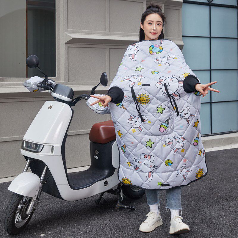 分体电动自行车挡风被冬季加绒加厚防水电瓶摩托车防风防寒护腿罩