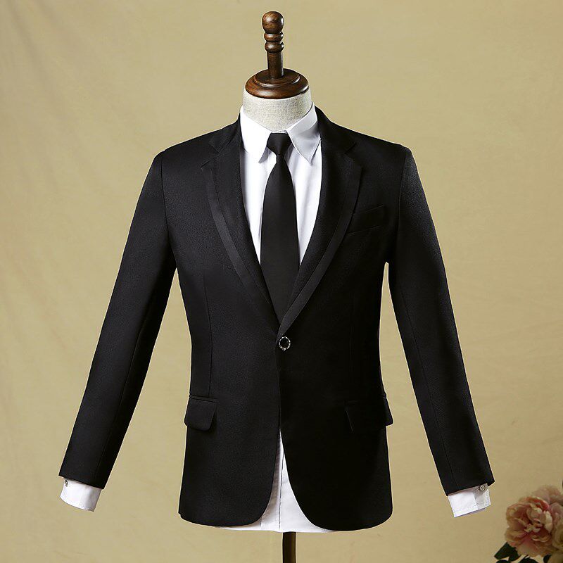 男士西服套装定制婚礼成人大合唱演出服钉珠主持人高档合唱团礼服