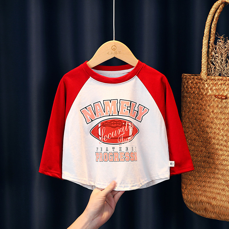 男童t恤长袖2025新款春秋季儿童纯棉a类休闲上衣女宝宝打底体恤衫