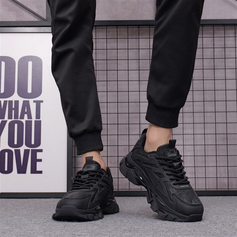 秋冬新款男鞋皮面保暖软底男士老爹鞋F时尚轻便防滑耐磨运动休闲