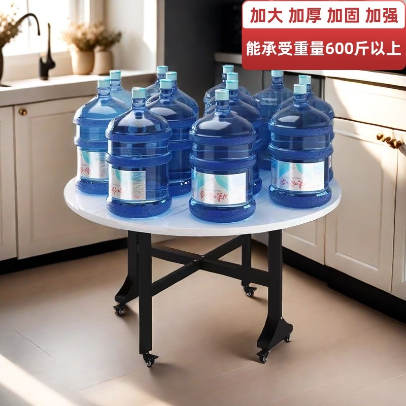 可移动餐桌带f轮圆桌可伸缩圆餐桌桌面圆形折叠岩板餐桌方桌可伸