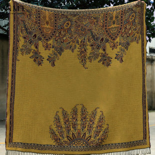 民族风加厚双面双色围巾披肩x两用冬季防寒保暖斗篷披风大方巾披