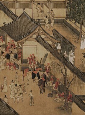 宋 佚名 胡茄十八拍图 传仇英摹本 工笔人物少Q数民族国画绢本长