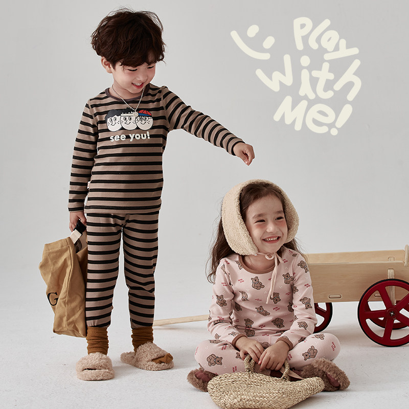 儿童睡衣套装宝宝秋冬保暖加厚家居内衣男童女童秋衣卫生裤纯棉套
