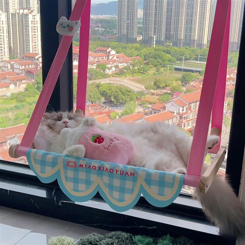 阳台养猫神器猫吊床猫咪阳台玻璃窗户吸盘悬挂式猫窝X晒太阳猫爬