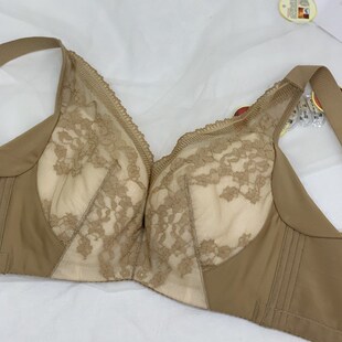 内 调整型文胸收副乳软钢圈无海D绵大胸显小聚拢E100薄款 新款 大码