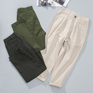 工装 u夏季 宽松阔腿裤 休闲九分裤 日单好货 罗卜裤 斜纹纱卡男士