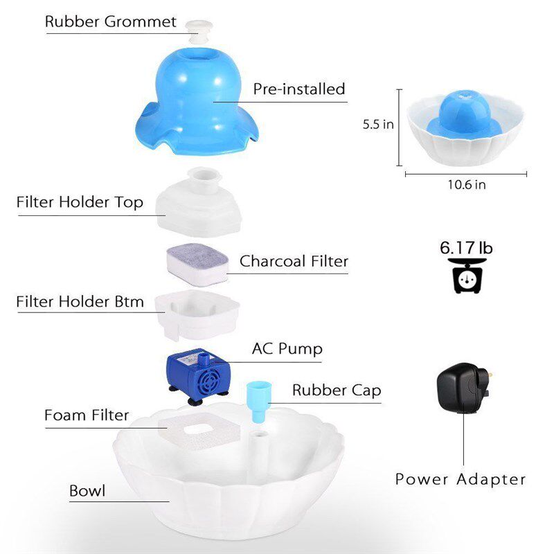 陶瓷款宠物饮水i机猫狗喂水器活水自动循环过滤之光智能饮水