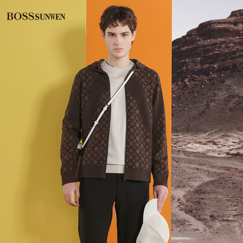 BOSSSUNWEN男士时尚毛呢大衣