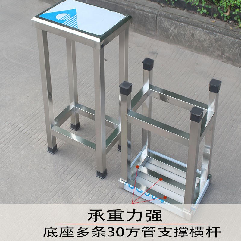 加厚304不锈钢凳子无尘车间户外浴室凳方凳加厚凳V防滑尺寸可定制