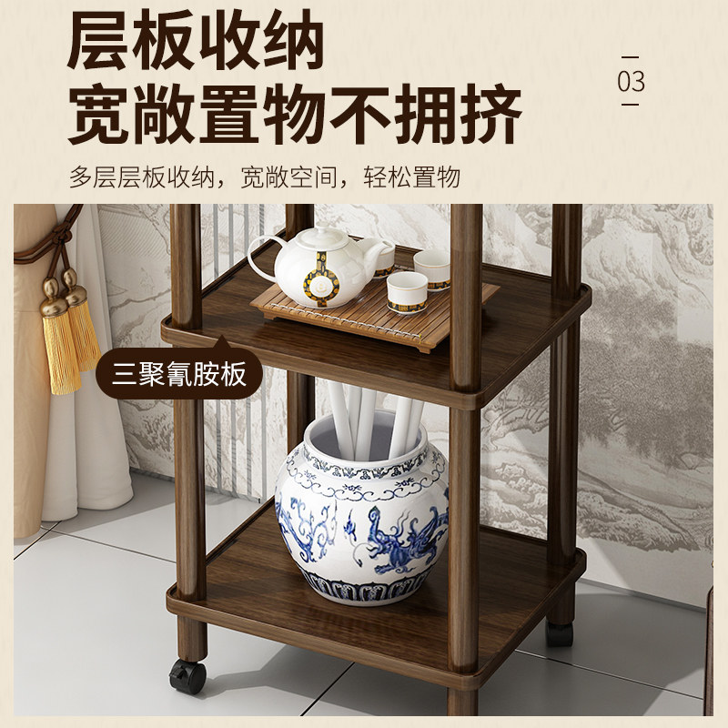 实木小边几茶几茶室茶水架t沙发边柜侧边柜办公室置物架迷你新中