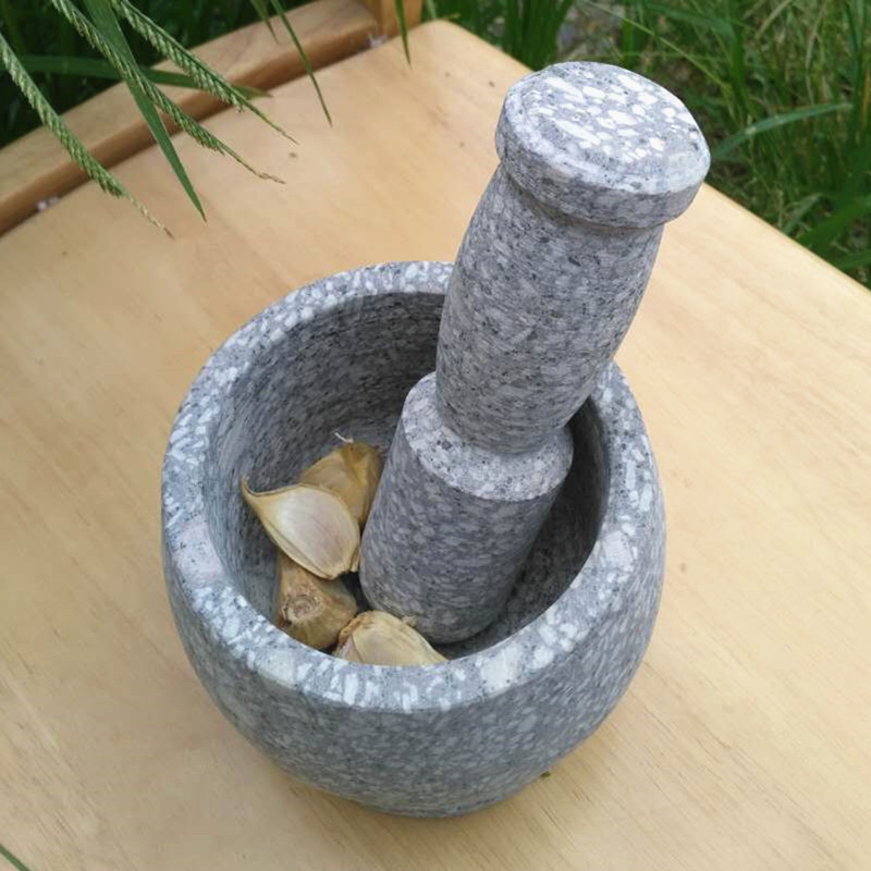 石臼捣碎研磨器i家用超特大号老式蒜缸捣蒜罐捣臼天然麦饭石蒜窝
