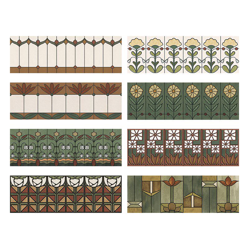南洋风法式d300x900腰线小花砖卫生间浴室餐厅商业空间墙砖瓷砖