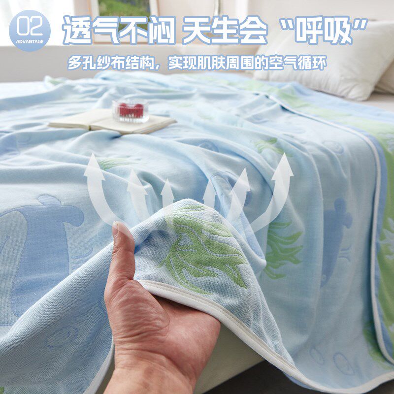 六层纱布毛巾夏被单人薄款被子空调被夏天I夏凉被2025年新款小被