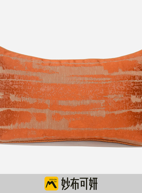 椅子大靠包轻奢北欧风橙色条纹抽象别墅定制样板房办公室床头靠垫