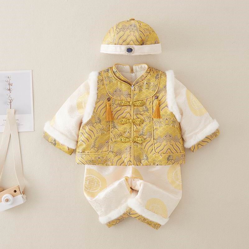 男宝宝周岁抓周唐装中式礼服婴儿百岁百岁新年衣服儿童拜年服冬装