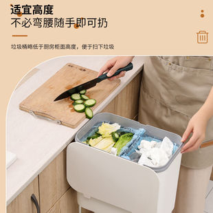 厨房垃圾桶大容量家用厨余干湿分离E分类垃圾筒带盖客厅卧室置物