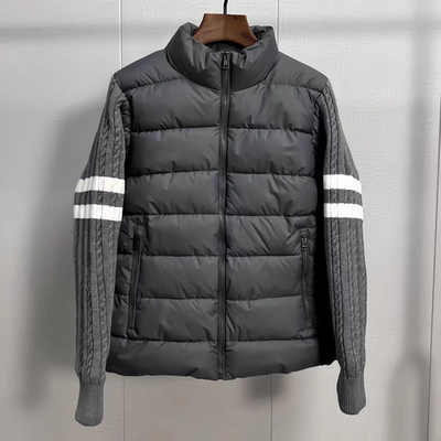 冬季排骨针织棉服男潮