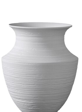 中式现代简约白色陶瓷花瓶摆w件客厅干花插花花器粗陶陶罐软装饰