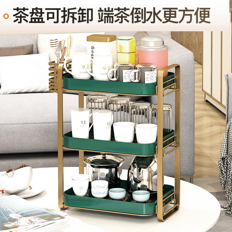 三层水杯架晾放玻璃杯q子双层沥水托盘家用收纳置物架放茶杯茶具