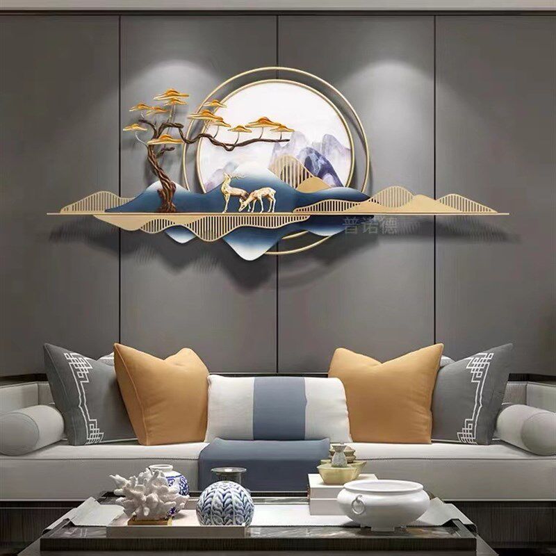 新中式客厅沙发背景墙饰挂画餐厅挂件酒店M壁挂墙面壁饰家居装饰
