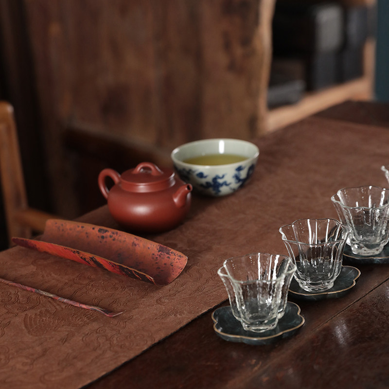 中式仙鹤香云纱茶席布艺茶盘x垫双面可用茶旗桌旗防水桌布垫功夫