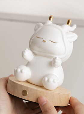 中秋节抱抱龙小夜灯卧q室床头睡眠儿童房台灯浪漫女生礼物瓷灯摆