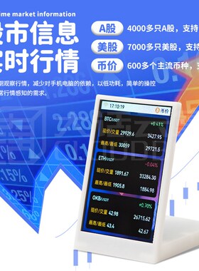 网红桌面信息牌简约桌面小电视y摆件A股币价天气预报温湿度小时钟