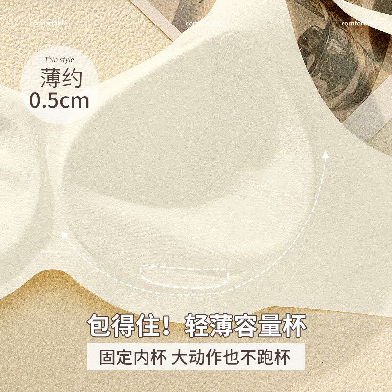 内衣女夏季薄款大胸显s小胸聚拢无钢圈收副乳防下垂美背文胸罩