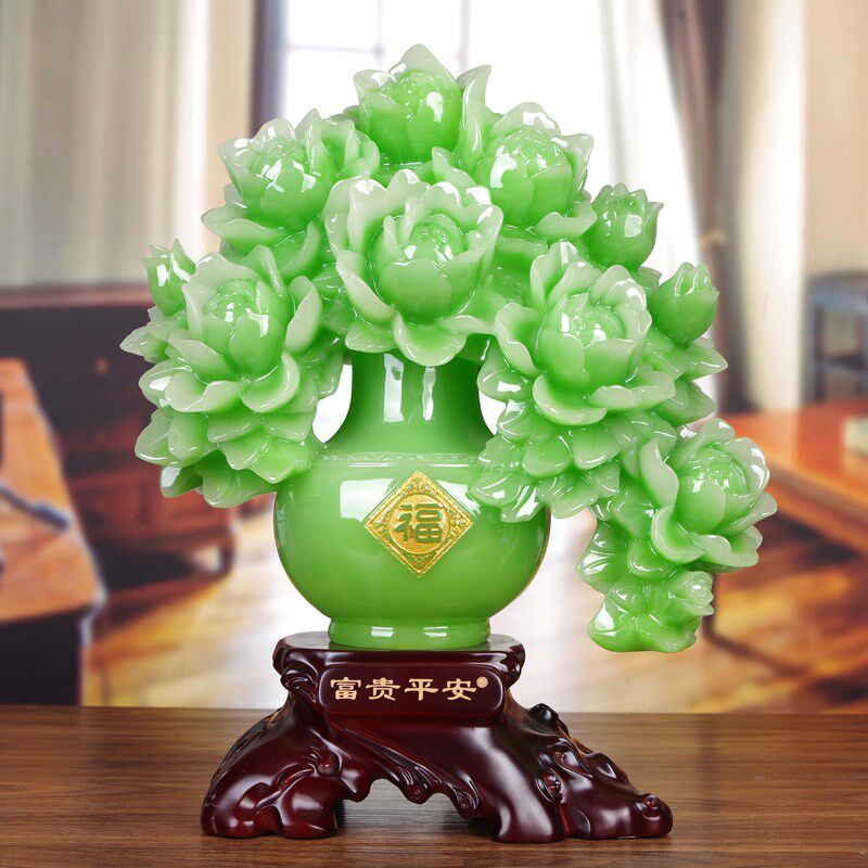 牡丹花摆件大号 电视酒柜客v厅家居装饰现代简约 结婚庆礼物工艺