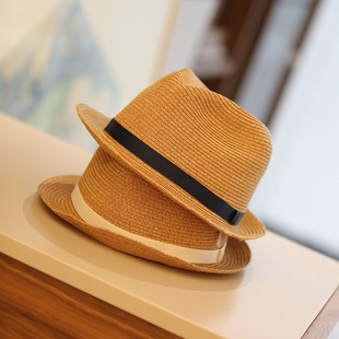 2021春夏新品草帽男女通用高端可折叠简约帽子礼帽遮阳出游防晒帽