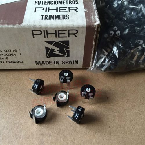 PT10LV10-202A原装西班牙电位器可调电阻2K直径10MM箭头孔卧式3脚