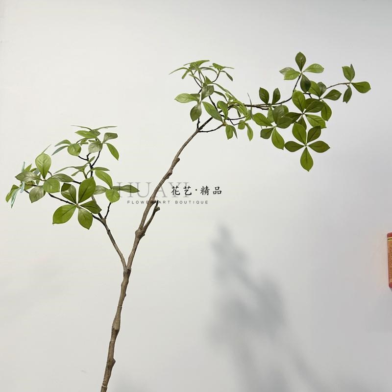 仿真叶子立体质感假花盆栽栀子花叶海桐花叶子马醉木日式简约