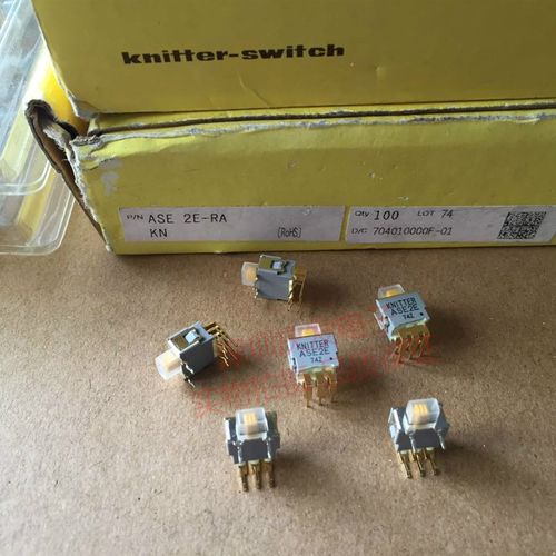 ASE2E-RA德国Knitter德能 拨动开关滑动弯脚镀金脚6脚3档带固定脚