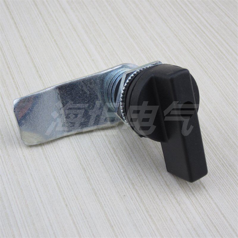 海坦电气 MS406圆柱锁 黑色手柄锁 电柜箱锁 手动转舌锁 塑料手柄