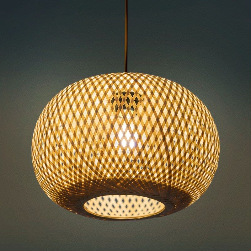 异丽中式竹编吊灯竹艺餐厅饭店茶楼茶室灯具榻榻米阳台艺术灯罩