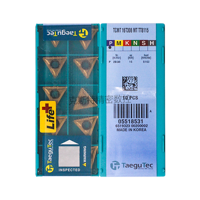 韩国特固克 Taegutec数控刀片 TCMT16T308-MT TT8115 加工钢件