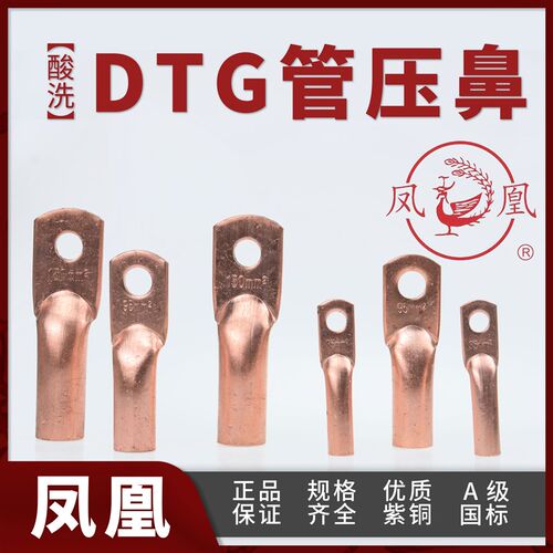 凤凰片 管压铜鼻子国标紫铜酸洗DTG-6/10/16/25/50/70/95/120/240