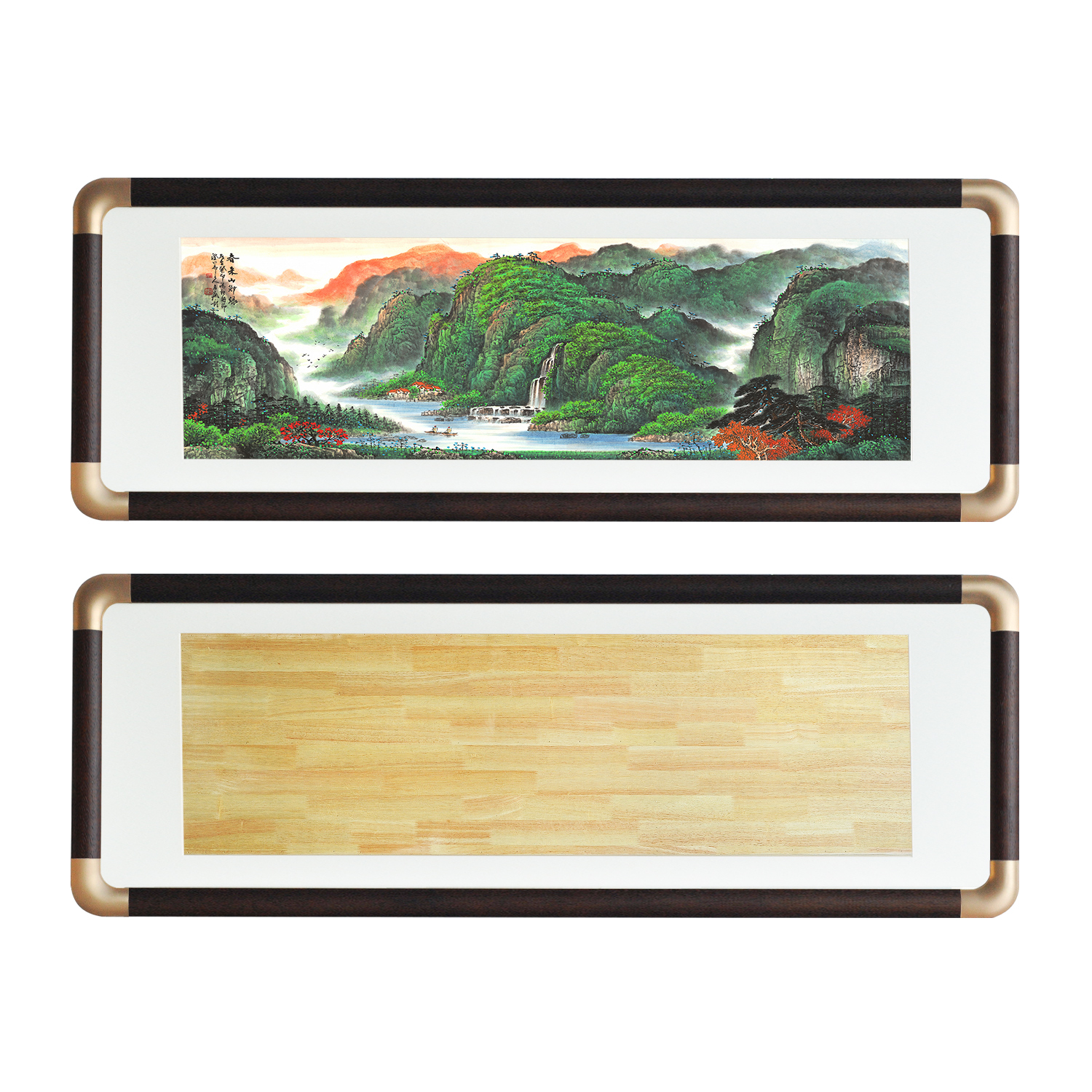 定制大尺寸实木画框空框装裱十字绣国画字画书法山水书仿铜角画框