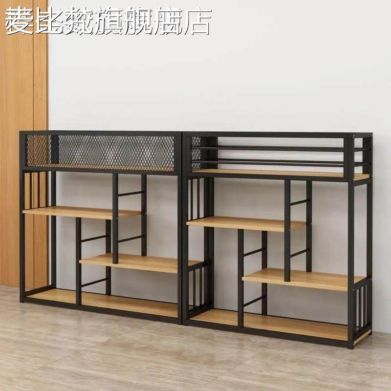 麦比梵玄关隔断置物架铁艺办公室书架展示架落地花架子火锅店餐厅网红床笠拉车