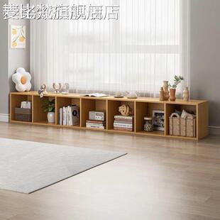 麦比梵凸窗书架储物架落地低书柜家用格栅柜简易窗台订制层储物电视柜摆件饰品垫垫床笠拉车