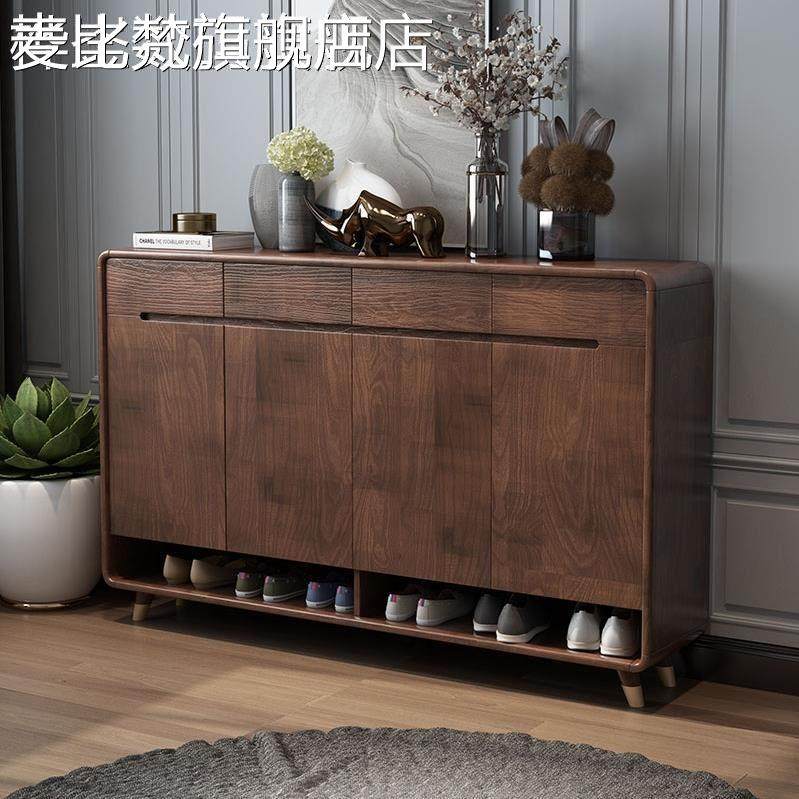 麦比梵新中式鞋柜纯全实木大容量家用门口客厅小户型入户玄关一体收纳