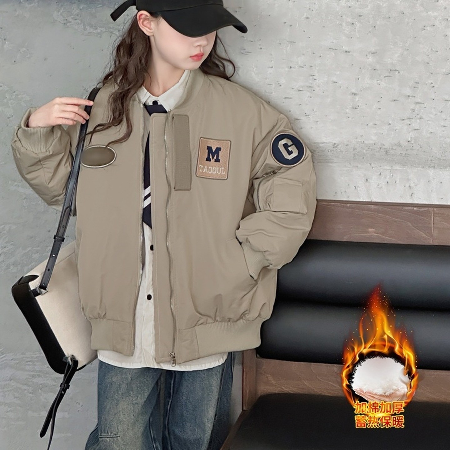 女童冬装加厚棒球服外套2025年新款中大童刺绣夹棉夹克衫卫衣开衫