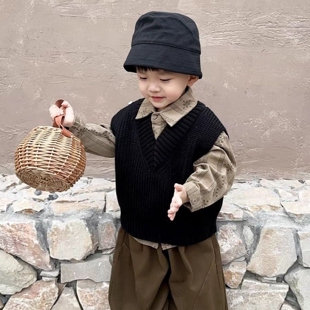 男童秋装衬衫马甲套装2025新款小儿童潮痞帅洋气韩范炸街时髦宝宝